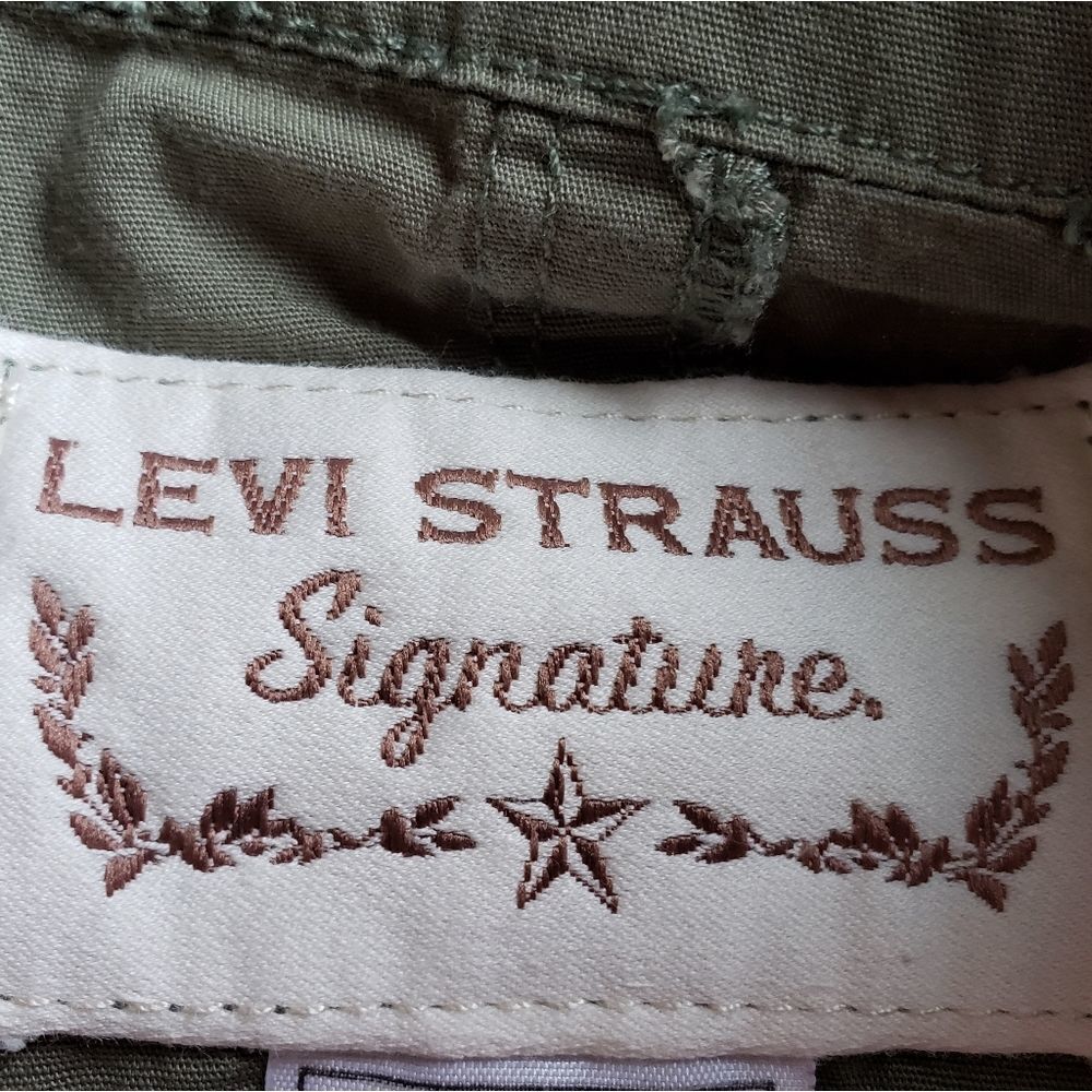 Levi's Olive Buttoned High Neck Cropped Jacket Sm… - image 8